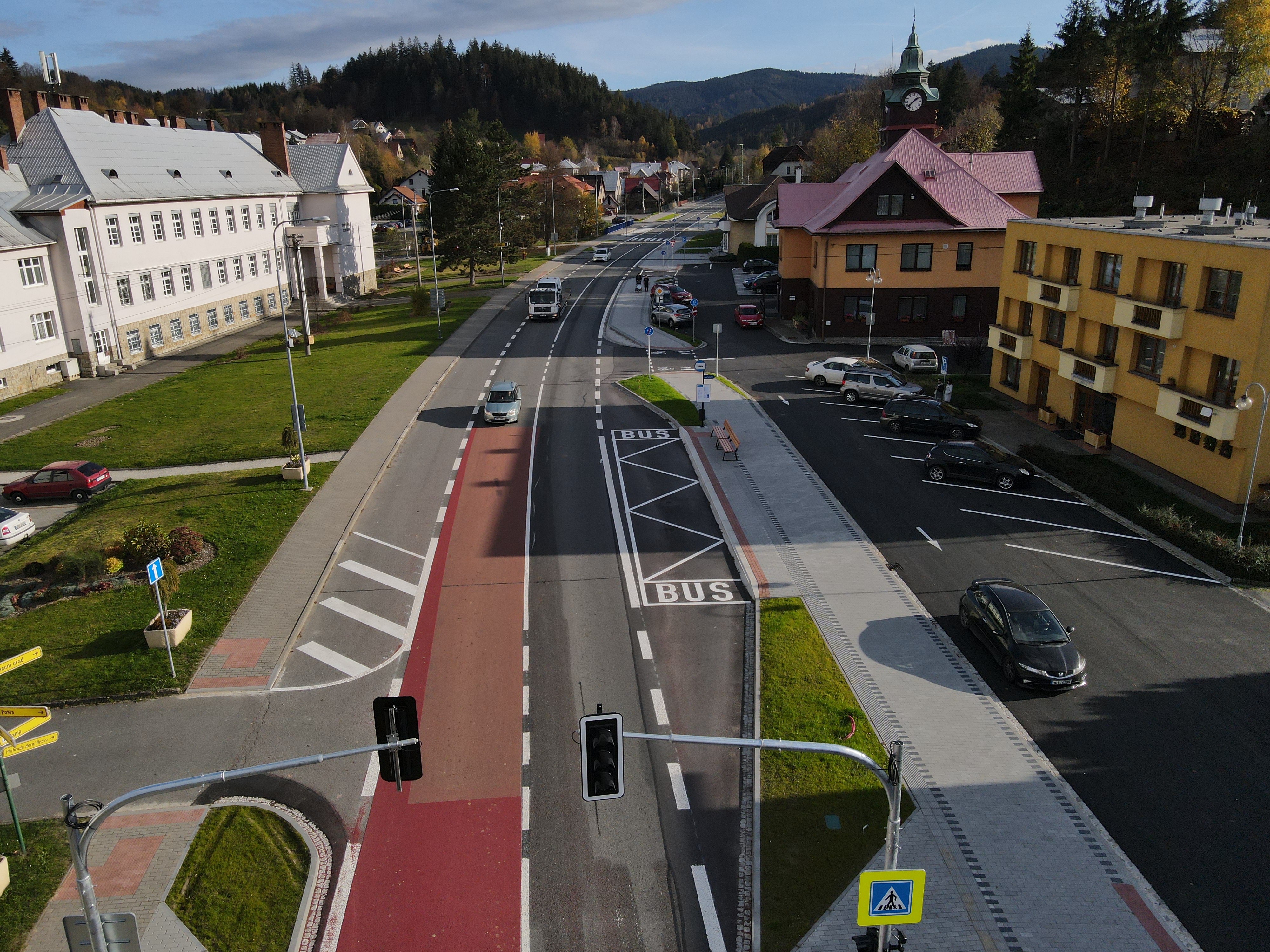 Horní Bečva – výstavba cyklostezky centrem obce - Izgradnja cesta i mostova