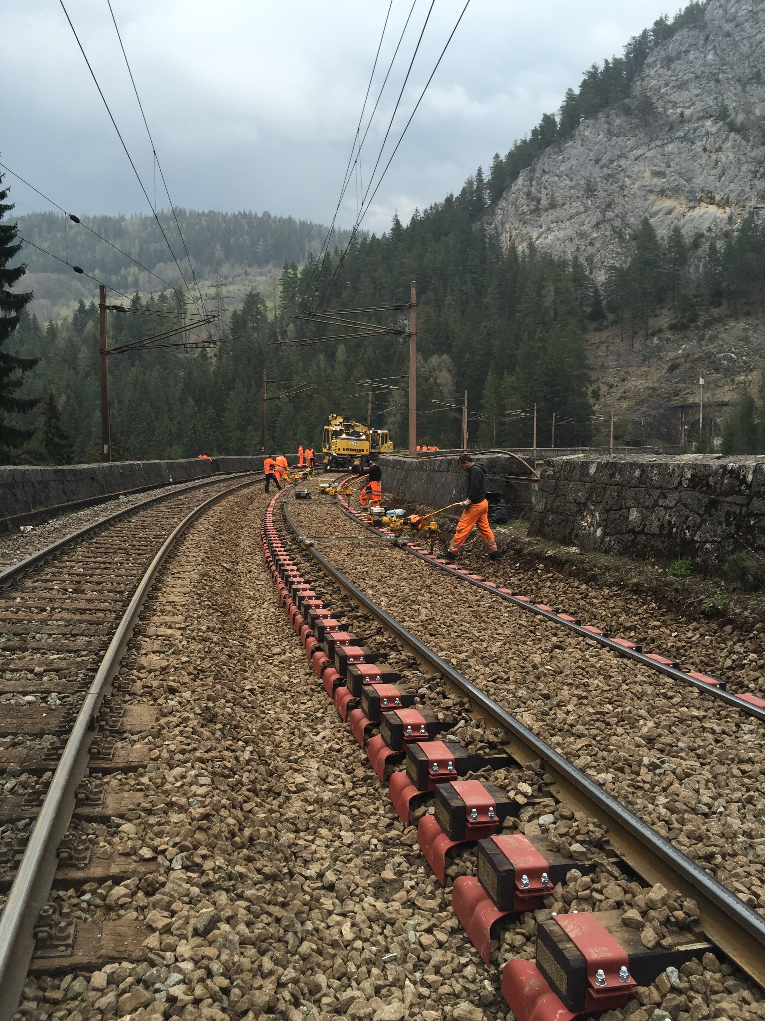 Gleisneulage Semmering - Izgradnja željezničke infrastrukture